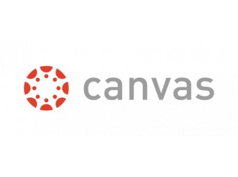 Canvas learning management system logo featuring a red circular icon and the word ‘canvas’ in gray text.