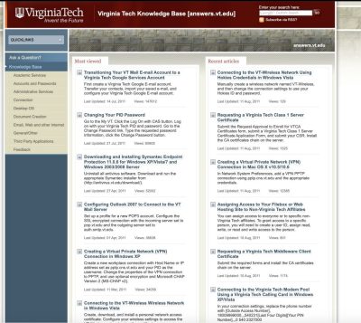 answers.vt.edu website 2011