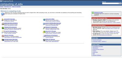 computing.vt.edu website 2004