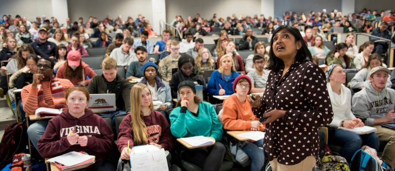 Large lecture hall full of students